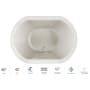 Jacuzzi Duetta 60" Drop-In Spa Combination Bathtub with Center Drain, Whisper+ Technology™, and Illumatherapy Oyster / Chrome Trim