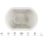 Jacuzzi Duetta 60" Drop-In Spa Combination Bathtub with Center Drain, Whisper+ Technology™, and Illumatherapy Oyster / Oyster Trim