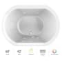 Jacuzzi Duetta 60" Whirlpool Bathtub for Drop In / Undermount Installations with Center Drain and Chromatherapy Lighting / RapidHeat Technologies - Luxury Controls White / Chrome Trim
