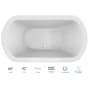 Jacuzzi 66" x 42" Duetta® Drop In Soaking Bathtub with Basic Controls, Chromatherapy and Center Drain White