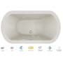 Jacuzzi Duetta 66" Drop-In Spa Combination Bathtub with Center Drain, LCD Controls, and Illumatherapy Oyster / Chrome Trim