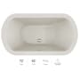 Jacuzzi Duetta 72" Soaking Bathtub for Drop In / Undermount Installations with Center Drain Oyster