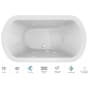 Jacuzzi Duetta 72" Drop-In Spa Combination Bathtub with Center Drain, Whisper+ Technology™, and Illumatherapy White / Chrome Trim