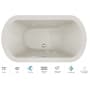 Jacuzzi Duetta 72" Drop-In Spa Combination Bathtub with Center Drain, Whisper+ Technology™, and Illumatherapy Oyster / Chrome Trim