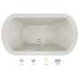Jacuzzi Duetta 72" Whirlpool Bathtub for Drop In / Undermount Installations with Center Drain and RapidHeat Technology Oyster / Oyster Trim