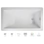 Jacuzzi Elara 66" Acrylic Soaking Bathtub for Drop In Installations with Reversible Drain and Chromatherapy Lighting White