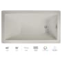 Jacuzzi Elara 66" Acrylic Soaking Bathtub for Drop In Installations with Reversible Drain and Chromatherapy Lighting Oyster