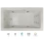 Jacuzzi Elara 66" Acrylic Air / Whirlpool Bathtub for Drop-In Installations with Right Drain, Chromatherapy Lighting, Heater, and Luxury Controls Oyster / Chrome Trim