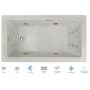 Jacuzzi Elara 72" Drop-In Spa Combination Bathtub with Left Drain, Whisper+ Technology™, and Illumatherapy Oyster / Chrome Trim