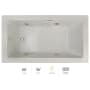 Jacuzzi Elara Low Profile 66" Acrylic Whirlpool Bathtub for Drop-In Installations with Right Drain and Basic Controls Oyster / Chrome Trim