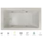 Jacuzzi Elara 66" Drop-In Whirlpool Bathtub with Right Drain, Whisper+ Technology™, and Illumatherapy Oyster / Oyster Trim