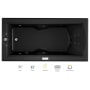 Jacuzzi 72" x 36" Fuzion Drop In Luxury Whirlpool Bathtub with 14 Jets, Luxury Controls, Chromatherapy, Heater, Left Drain and Right Pump - Integrated Drain Assembly Included Black