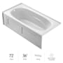 Jacuzzi Signature 72" Acrylic Soaking Bathtub for Alcove Installation with Left Side Drain White