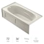 Jacuzzi Signature 72" Acrylic Soaking Bathtub for Alcove Installation with Left Side Drain Oyster