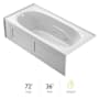 Jacuzzi Signature 72" Acrylic Whirlpool Bathtub for Alcove Installation with Left Drain White