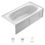 Jacuzzi Signature 72" Acrylic Whirlpool Bathtub for Alcove Installation with Right Drain White