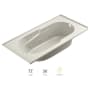 Jacuzzi Signature 72" Drop In Whirlpool Bathtub with 6 Jets, Air Controls, Tiling Flange, RapidHeat Water Heater, and Right Drain and Left Pump Oyster