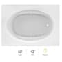 Jacuzzi 60" x 42" Signature Drop In Whirlpool Bathtub with 6 Jets, Air Controls, RapidHeat Water Heater, Right Drain and Left Back Pump White
