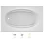 Jacuzzi 72" x 42" Signature Drop In Whirlpool Bathtub with 6 Jets, Air Controls, RapidHeat Water Heater, Left Drain and Right Back Pump White