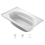Jacuzzi 72" x 42" Signature Drop In Whirlpool Bathtub with 6 Jets, Air Controls, Tiling Flange, RapidHeat Water Heater, and Left Drain and Left Back Pump White