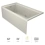 Jacuzzi Linea 60" x 36" Three Wall Alcove Acrylic Skirted Whirlpool Tub with Left Drain and Heater - Less Drain Assembly and Overflow Oyster / Oyster Trim