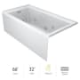 Jacuzzi Linea 66" Three Wall Alcove Acrylic Whirlpool Tub with Left Drain Location and Overflow White / Chrome Trim