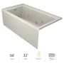 Jacuzzi Linea 66" Three Wall Alcove Acrylic Whirlpool Tub with Left Drain Location and Overflow Oyster / Chrome Trim