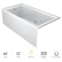Jacuzzi Linea 66" Three Wall Alcove Acrylic Whirlpool Tub with Chromatherapy, Heater, Right Drain Location, and Overflow White / White Trim