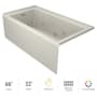 Jacuzzi Linea 66" Three Wall Alcove Acrylic Whirlpool Tub with Chromatherapy, Heater, Right Drain Location, and Overflow Oyster / Chrome Trim