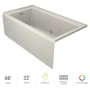 Jacuzzi Linea 66" Three Wall Alcove Acrylic Whirlpool Tub with Chromatherapy, Heater, Right Drain Location, and Overflow Oyster / Oyster Trim