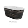 Jacuzzi Celeste 59" Free Standing Acrylic Soaking Tub with Center Drain, Drain Assembly, and Overflow Midnight