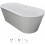 Jacuzzi Celeste 67" Free Standing Acrylic Soaking Tub with Center Drain, Drain Assembly, and Overflow White / Chrome