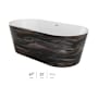 Jacuzzi Celeste 67" Free Standing Acrylic Soaking Tub with Center Drain, Drain Assembly, and Overflow Midnight