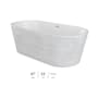 Jacuzzi Celeste 67" Free Standing Acrylic Soaking Tub with Center Drain, Drain Assembly, and Overflow Platinum