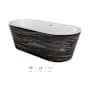 Jacuzzi Celeste 70" Free Standing Acrylic Soaking Tub with Center Drain, Drain Assembly, and Overflow Midnight