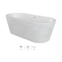 Jacuzzi Celeste 70" Free Standing Acrylic Soaking Tub with Center Drain, Drain Assembly, and Overflow Platinum