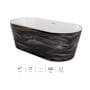 Jacuzzi Celeste 67" Free Standing Acrylic Air Tub with Center Drain, Drain Assembly, and Overflow Midnight