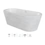 Jacuzzi Celeste 70" Free Standing Acrylic Air Tub with Center Drain, Drain Assembly, and Overflow Platinum