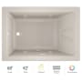 Jacuzzi 60" x 42" Solna™ Drop-In/Undermount Luxury Whirlpool Bathtub with Luxury Controls, Chromatherapy, Heater and Left Drain Oyster