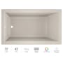 Jacuzzi 72" x 42" Solna™ Drop-In/Undermount Luxury Soaking Bathtub with Chromatherapy, Basic Controls and Reversible Drain Placement Oyster