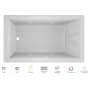 Jacuzzi 72" x 42" Solna™ Drop-In/Undermount Luxury Whirlpool Bathtub with Luxury Controls, Chromatherapy, Whisper Technology™, Heater and Left Drain White