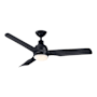James Allan 52" 3 Blade Indoor LED Ceiling Fan with Glass Shade Black