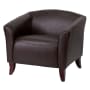 James Allan 34" Wide Leather-Blend Low Back Accent Chair Brown