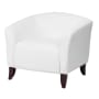 James Allan 34" Wide Leather-Blend Low Back Accent Chair White