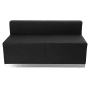 James Allan 51 Inch Wide Leather Loveseat with Stainless Steel Base Black