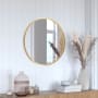 James Allan Aesis 24" Diameter Circular Metal Framed Bathroom Mirror Gold