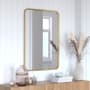 James Allan Byzantium 24" W x 36" H Rectangular Metal Framed Bathroom Mirror Matte Gold
