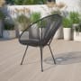 James Allan Pismo Indoor / Outdoor 19"W Contemporary Oval Papasan Style Bungee Lounge Chair without Cushion Black