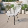 James Allan Pismo Indoor / Outdoor 19"W Contemporary Oval Papasan Style Bungee Lounge Chair without Cushion White