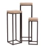 James Allan 3 Piece Wood Top Metal Farmhouse Pedestal Table Set Wood / Metal